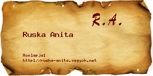 Ruska Anita névjegykártya