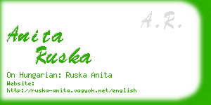 anita ruska business card